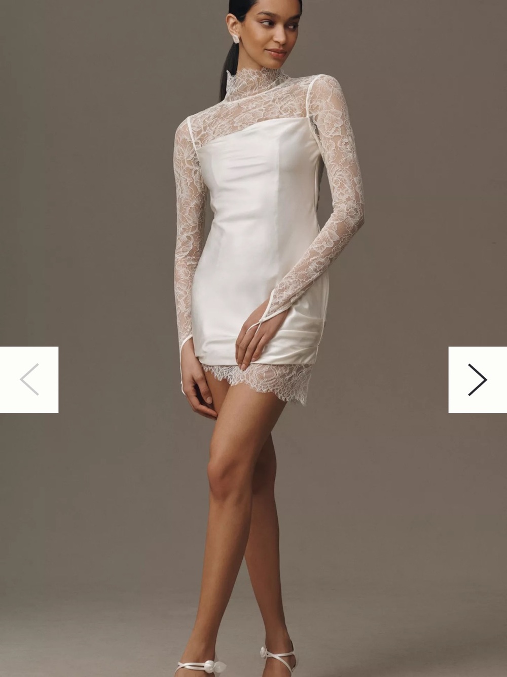 De La Vali croissant Lace Mini Dress